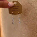 Minimal Clear Crystal Triple Drop Hook Earrings With Decorative Metal Accents view 4