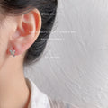 Silver Butterfly Huggie Hoop Earrings Small Matte Wings view 2