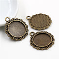 Scroll Edge Oval Pendant Bezel Settings in Two Finishes view 2
