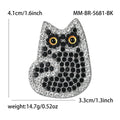 Crystal Owl Brooch in White or Black Color Styles Jewelry view 6