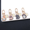 Mixed Cat and White Daisy Enamel Clip Keychain Eight-Style Collection view 4