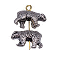 Antique Silver Bear Shaped Metal Jewelry Spacer Bead view 4