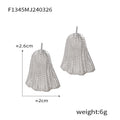 Coral Conch Woven Mesh Geometric Drop Stud Earrings view 6