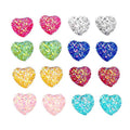Glitter Heart Flat Back Cabochons in Assorted Bright Colors view 5