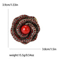 Rhinestone Rose Flower Brooch Pearl Center Two Color Styles view 6