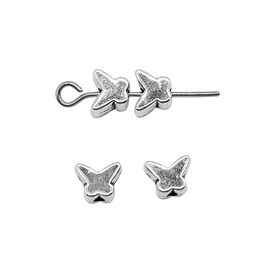 5x6mm 0.3g Antique Silver Zinc Alloy Butterfly Loose Metal Beads for DIY Bracelet Necklace Making