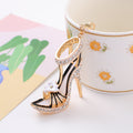 Rhinestone High Heel Keychain Flower Gold Clasp Three Colors view 7