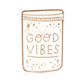 Good Vibes Can Enamel Brooch in Cream and Gold Tone view 5