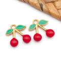 Stainless Steel Strawberry Cherry Banana Apple Fruit Charm Pendant for DIY Jewelry