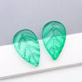 Gold Tone Edged Glass Leaf Charms in Ten Color Finishes view 7
