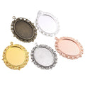 Ornate Oval Cabochon Pendant Trays in Five Metal Finishes view 5