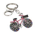 Rhinestone Bicycle Keychain With Split Ring And Lobster Clasp view 5
