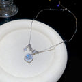 Silver Crystal Halo Necklaces And Open Circle Drop Earrings view 6