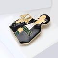 Black Enamel Lawyer Brooch Scales of Justice Law Book view 2