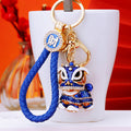 Jeweled Chinese Lion Dance Keychains in Multiple Pictured Colors view 2