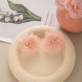 Six Color Translucent Layered Flower Statement Stud Earrings view 4