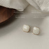 White Square Stud