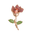 Rose Crystal Two Designs Metal Brooch Pin for Jackets and Lapels view 1