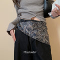 Blue Black Paisley Print Triangle Scarf With Slim Ties view 3