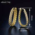 Gold Tone Multi Chain Oval Hoop Earrings Polished Statement Fashion Jewelry view 4