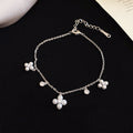 Gold Silver Pearl Flower Charm Chain Bracelets Zircon view 7
