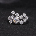 Silver Multi Clear CZ Cluster Star Band Ring Sparkle view 2