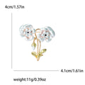Shell Flower Double Bloom Brooch for Jackets Scarves and Coats view 5