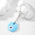 Silver Tone Round Glass Evil Eye Split Ring Keychains in Seven Colors view 10