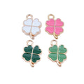 Gold Tone Four Leaf Clover Enamel Charms in Four Colors view 5