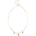 Gold Green Teardrop Scalloped Necklace and Bracelet view 5