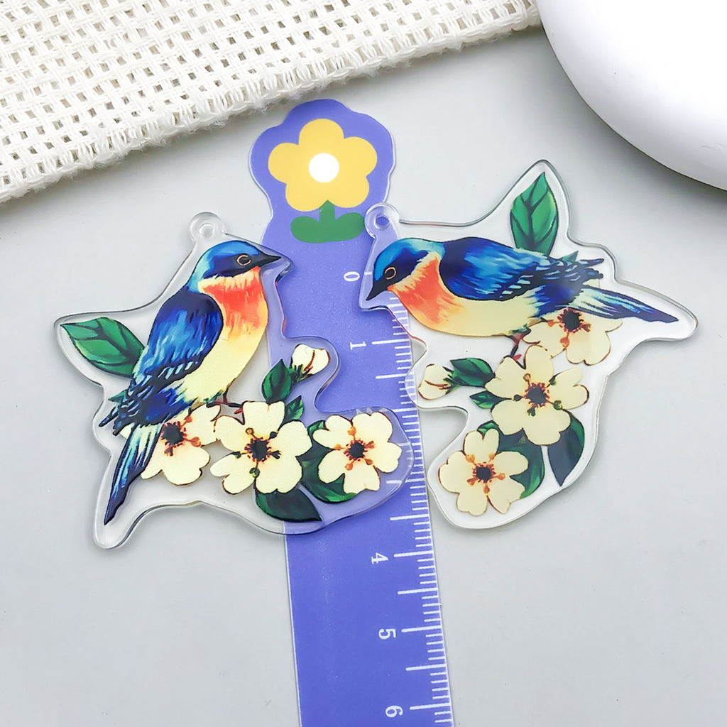 Acrylic Owl Parrot Bird Cat charm pendants for DIY necklace earrings handmade jewelry