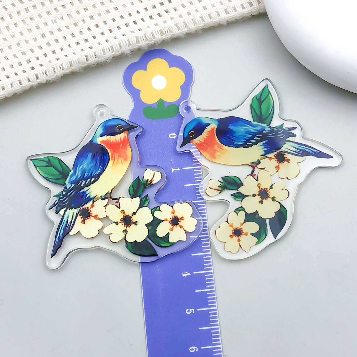 Acrylic Owl Parrot Bird Cat charm pendants for DIY necklace earrings handmade jewelry
