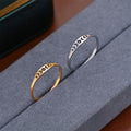 Gold Silver Moon Phase Cutout Minimal Slim Band Ring view 3
