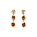 Triple Crystal Drop Ear Clips in Gold and Silver Tones view 5