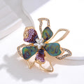 Red Flower Crystal Metal Brooch Pin 5.6 x 5.8 cm for Jackets and Lapels view 5