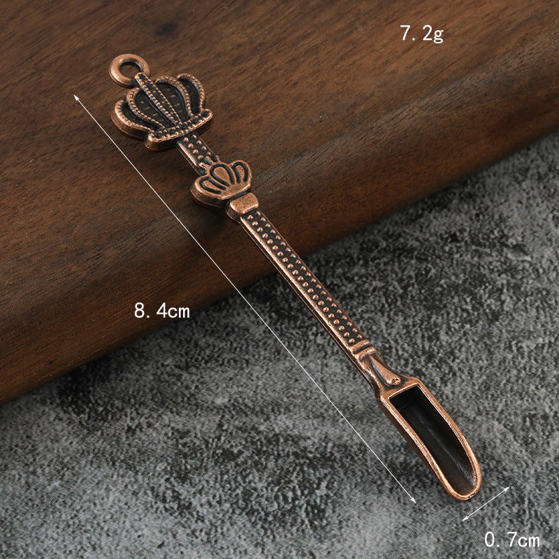 Crown Metal Spoon Keychain Decorative Pocket Tool Accessory
