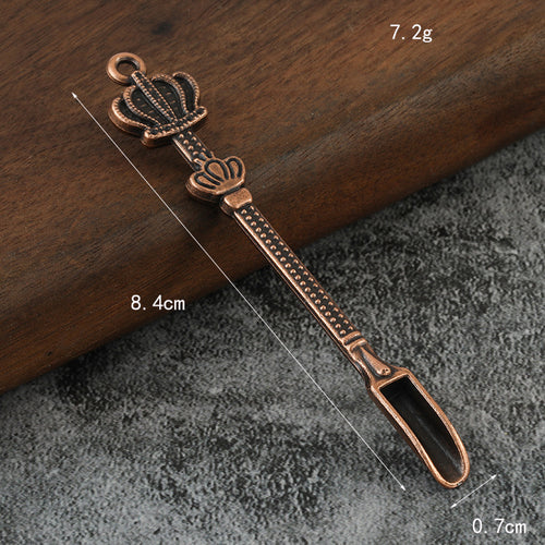 Crown Metal Spoon Keychain Decorative Pocket Tool Accessory