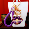 Jeweled Twin Fish Treasure Bowl Keychains with Four Color Options view 3