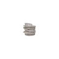 Silver Tone Wide Interlaced Multirow Clear Crystal Statement Ring view 5