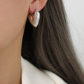 Smooth Heart Pendant Necklace And Matching Heart Hoop Earrings view 9