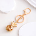 Rhinestone Pineapple Keychain Gold Clasp Yellow Multicolor view 4