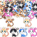 Printed Cat Charms in Gold and Silver Tones, Five Cat Designs view 4