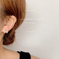 Gold Tone Micro Pave Initial Letter Stud Earrings 26 Styles view 11