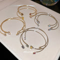 Open Wire Crystal Cuff Bangle Three Piece Sets 4 Colorways view 3