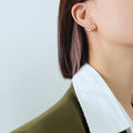 Three Hole Adjustable Zircon Curve Earrings Gold Steel view 3