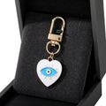 Gold Tone Heart Enamel Lash Evil Eye Clip Keychains view 5