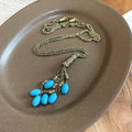 Turquoise Blue Stone Tassel Necklace Fashion Jewelry view 6