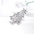 Green Silver Tone Christmas Tree Crystal Two Designs Metal Brooch Pin view 5