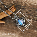 Iridescent Teardrop Pendant Necklace in Antiqued Silver Tone view 4