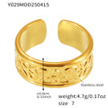 Gold Open Band Rings Textured Embossed Assorted Size 7 view 11